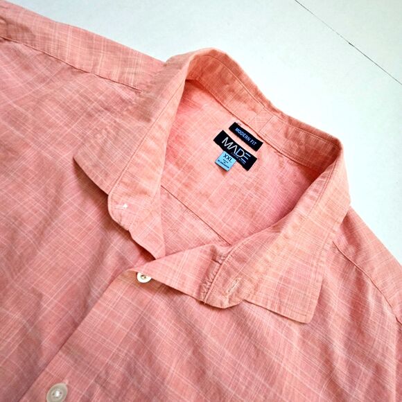 Made Cam Newton Shirt Mens XXL Orange Short Sleeve Modern Fit Button Up - Picture 9 of 9